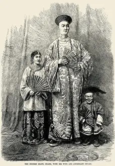 Giant Prints: The Chinese giant, Chang, with his wife and attendant dwarf