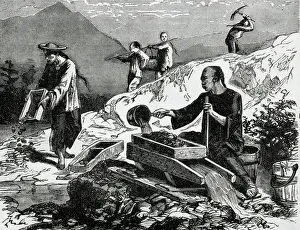 Mine Prints: Chinese Gold Mining in California Engraving