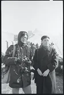 Chinese Guide Posing with Photographer Dirck Halstead in China