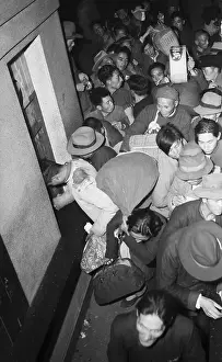Fleeing Prints: Chinese People Buying Tickets For Trains