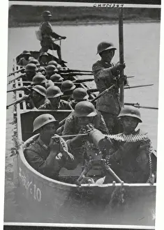 Chinese Soldiers Travelling in Boat