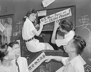 Chinese Students Posting Signs