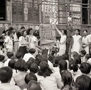 Rationing Prints: Chinese Teachers on Strike with Banner