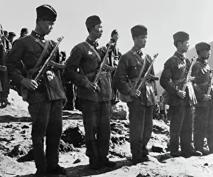 Chinese Troops Standing Guard