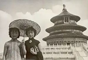 Parasol Prints: Two Chinese Women Visit Temple of Heaven