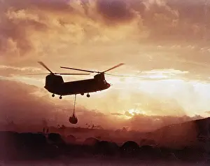 Cavalry Prints: Chinook Helicopter Lifts Ammunition