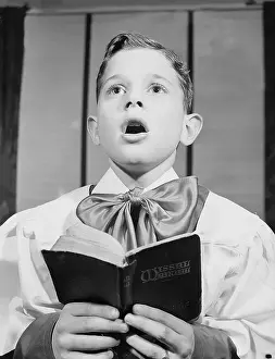 Virtue Prints: Choir Boy Singing Hymn