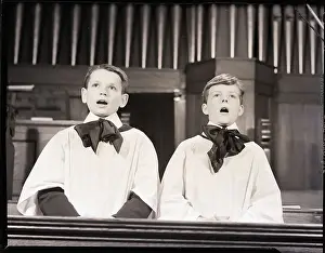 Obedience Prints: Choir Boys Singing in Church