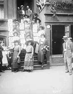 Headquarters Prints: Chorus Girls with Actors Equity Signs