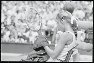 Chris Evert Lloyd Wiping Her Racket