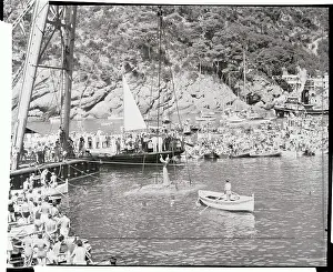 Christ of the Deeps Being Lowered into Water
