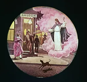 Christ Guiding Drunk Man Leaving Tavern