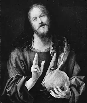 Christ Holding Round Circular Object