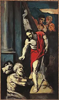 Oil Painting Prints: Christ in Limbo, by Paul Czanne, 1867 about, 19th Century, oil on canvas, cm 170 x 67