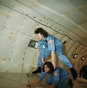 Christa McAuliffe and Barbara Morgan Playing Leapfrog