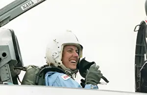 Christa McAuliffe Smiling from Flight Simulator