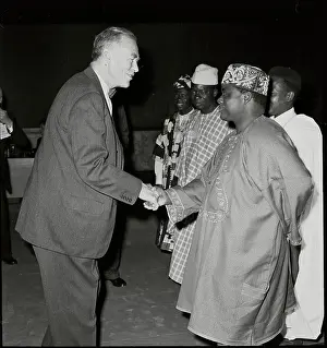 Herter Prints: Christian Herter Shaking Hands with Nigerian Representative