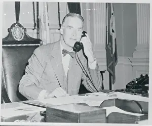Herter Prints: Christian Herter Speaking on the Telephone