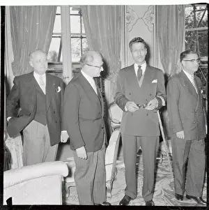 Christian Pineau, Guy Mollet, and Si Bekkai Convening for a Meeting