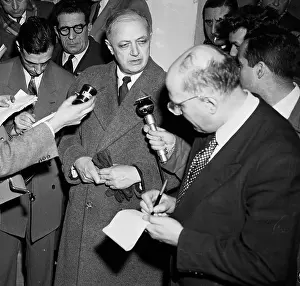 Socialist Prints: Christian Pineau Speaking with the Press