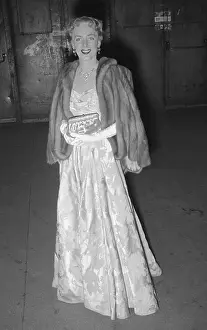 Christine Jorgensen Wearing Evening Gown and Fur