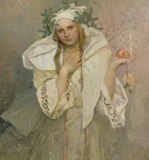 Prints of Christmas in America, 1919. Found in the Collection of A. Mucha Museum, Prague. (Photo by Fine Art Images/Heritage Images/Getty Images) Celebrate the Season: A Curated Collection of Christmas Art: Christmas In America