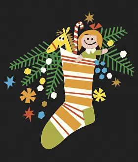 Medium Group Of Ob Prints: Christmas Stocking