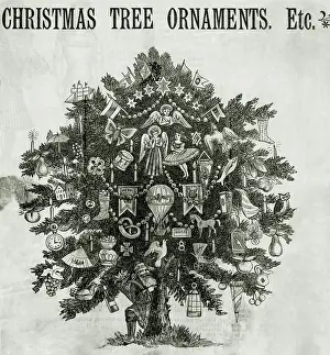 Christmas Ornament Prints: Christmas Tree With Ornaments