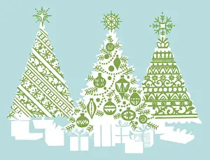 Three Objects Prints: Three Christmas Trees