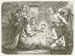 Images Dated 27th November 2011: Christmas, wood engraving, published in 1877