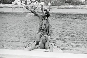 Christo Shouting Directions During Surrounded Islands Project