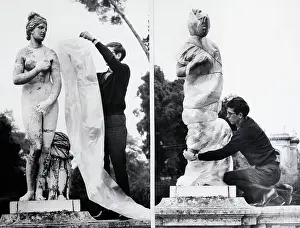 String Prints: Christo Wrapping Ancient Sculpture