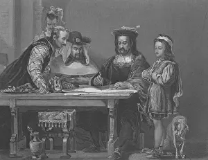 Prints of An engraved portrait of Christopher Columbus, (1451-1506) planning the discovery of America, published circa 1830s. (Photo by Kean Collection/Getty Images) Urban Echoes of America’s Golden Age: Christopher Columbus
