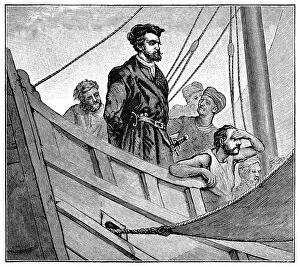Christopher Columbus on board ship