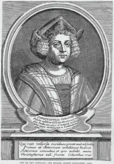 15th Century Prints: Christopher Columbus, Engraved Portrait