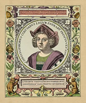 Legends and Icons Collection: Christopher Columbus portrait engraving