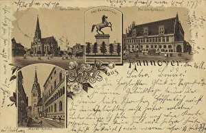 City Hall Collection: Christuskirche, old town hall, market church, Sachsenross, Hannover, Lower Saxony, Germany