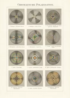 Images Dated 12th November 2018: Chromatic polarization, interference in crystals, chromolithograph, published 1897