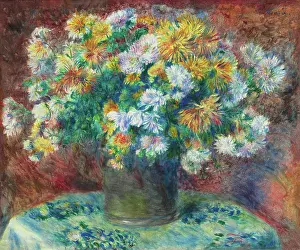 White Colour Prints: Chrysanthemums