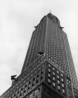 Prints of A view of the Chrysler Building from the ground looking up, New York City, circa 1940. (Photo by George Enell/Getty Images) Chrysler Building Prints: Chrysler Building