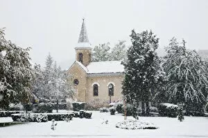 Images Dated 1st October 2013: Church in Brasov during heavy snow, Romania