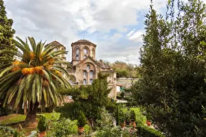 Greek Orthodox Prints: A church building and gardens