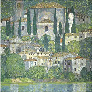 Klimt Prints: Church in Cassone (Landscape with Cypresses), 1913