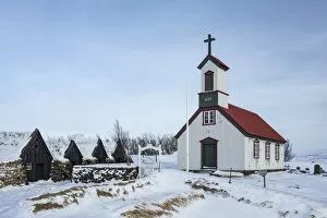 David Clapp Photography Collection: Church at Keldur in Iceland