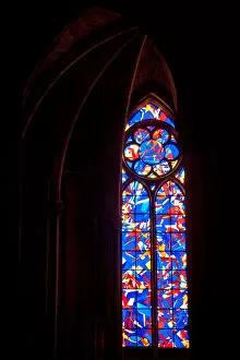 Images Dated 25th October 2013: Church painted glass on Notre-Dame de Reims, Reims Cathedral