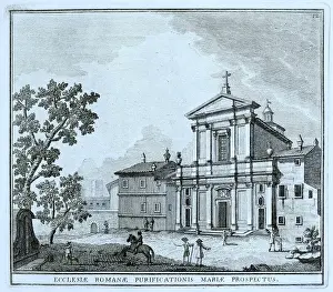 Church of the Purification of Mary, at S. Pietro in Vinculis, historic Rome, Italy, digital reproduction of an original 17th century artwork, original date unknown