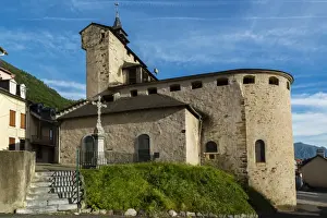 Pyrenean Prints: The Church Saint Andre at Soulom, Hautes Pyrenees, France