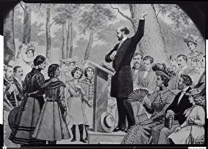 Church Scene Taking Place in Woods