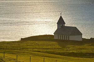 Church by the sea, Vioareioi, Viooy, Faroe Islands, Denmark
