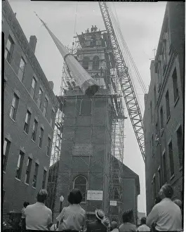 Church Steeple During Construction